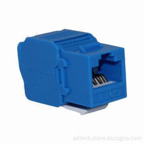 Modular Jack CAT6 RJ45, Shielded, Tolless, 8P8C, Blue